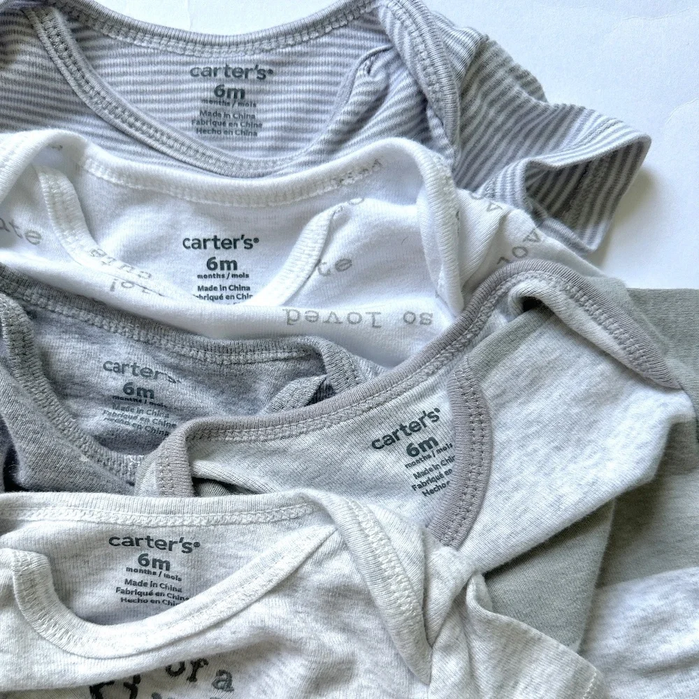 Baby Clothing Bundle 5 Piece Carter's Short Sleeve Bodysuit Onesie Set